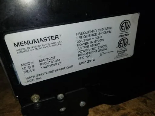 Amana Menumaster MXP22 High Speed Microwave Oven thumbnail 9