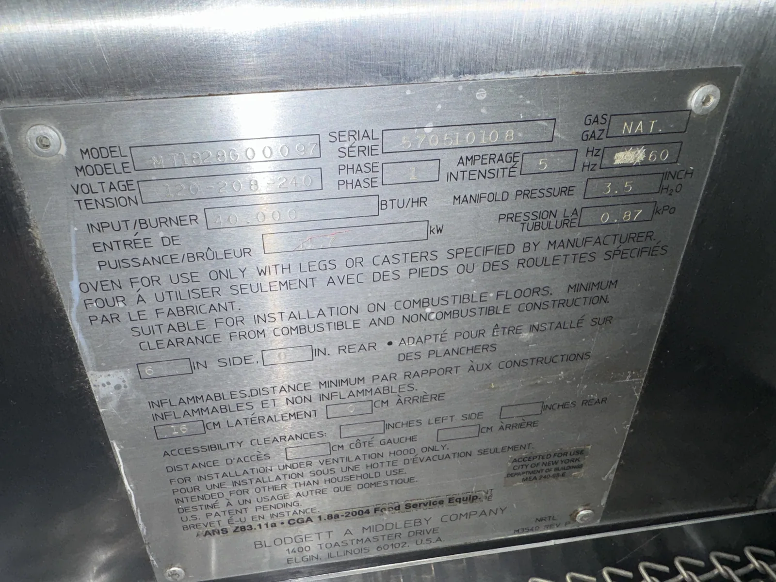 Blodgett MT1828G Natural Gas Conveyor Pizza Ovens thumbnail 10
