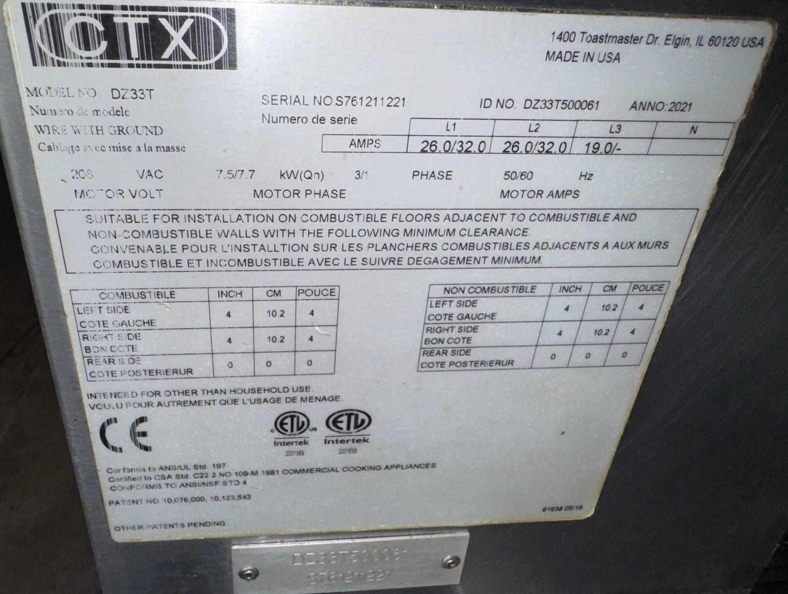 CTX Middleby Marshall DZ33T Infrared Dbl.Electric Conveyor Pizza Ovens thumbnail 7
