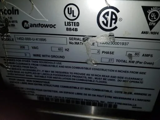 Lincoln Impinger 1452 Electric Conveyor Pizza Ovens thumbnail 8