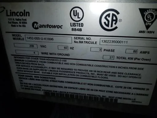 Lincoln Impinger 1452 Electric Conveyor Pizza Ovens thumbnail 9