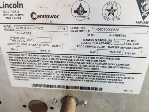 Lincoln Impinger 3270 Natural Gas Conveyor Pizza Ovens thumbnail 9