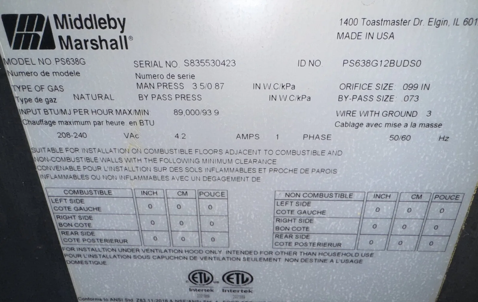 Middleby Marshall PS638g Wow! Nat. Gas Conveyor Pizza Ovens thumbnail 8
