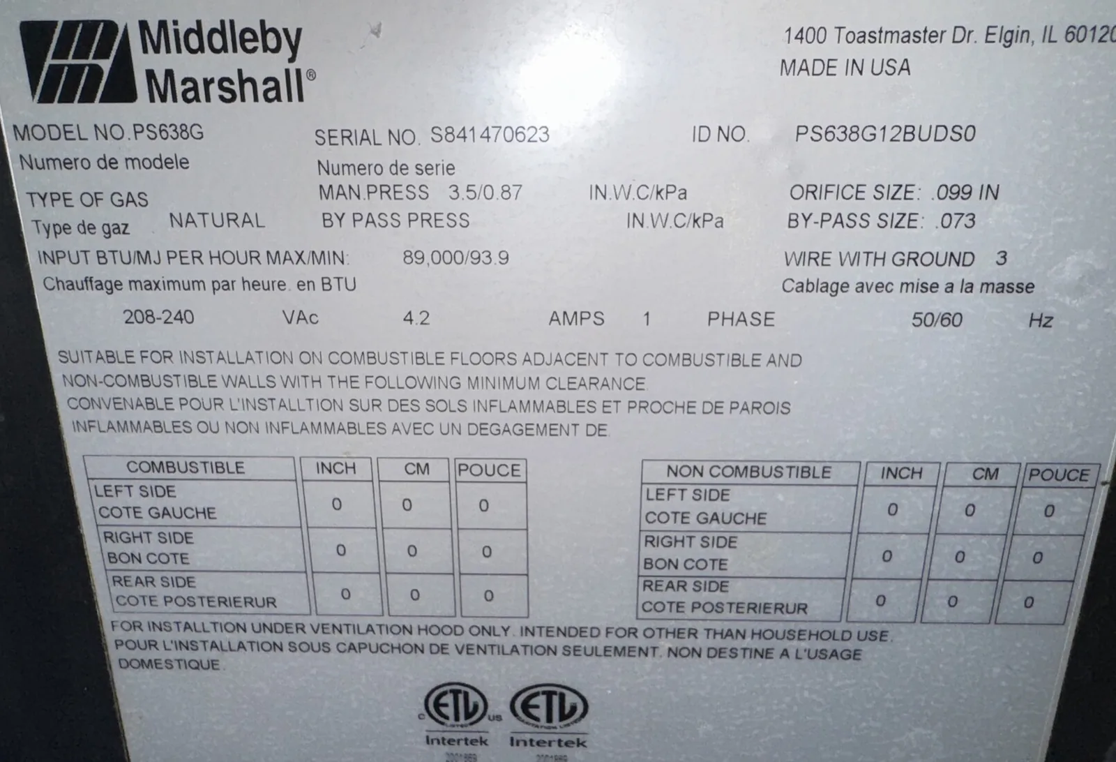 Middleby Marshall PS638g Wow! Nat. Gas Conveyor Pizza Ovens thumbnail 9