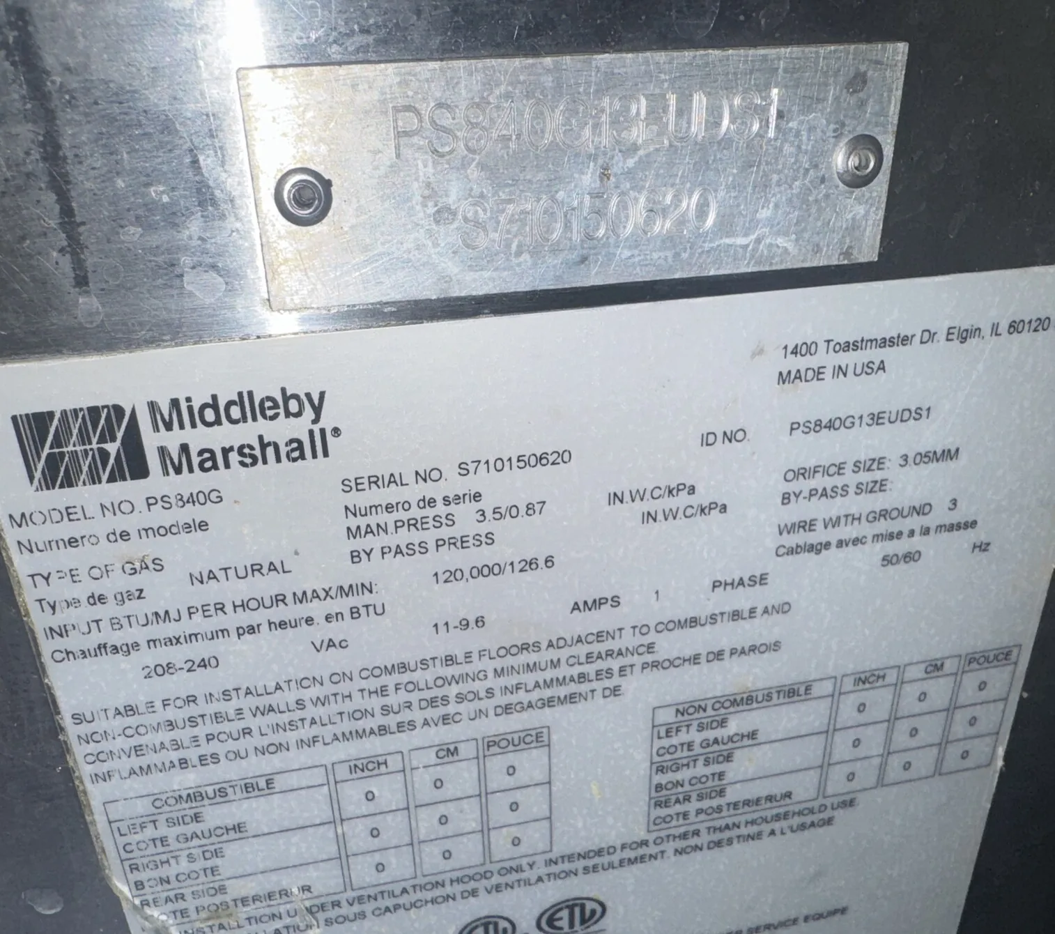 Middleby Marshall PS840 Pizza Conveyor Oven thumbnail 8