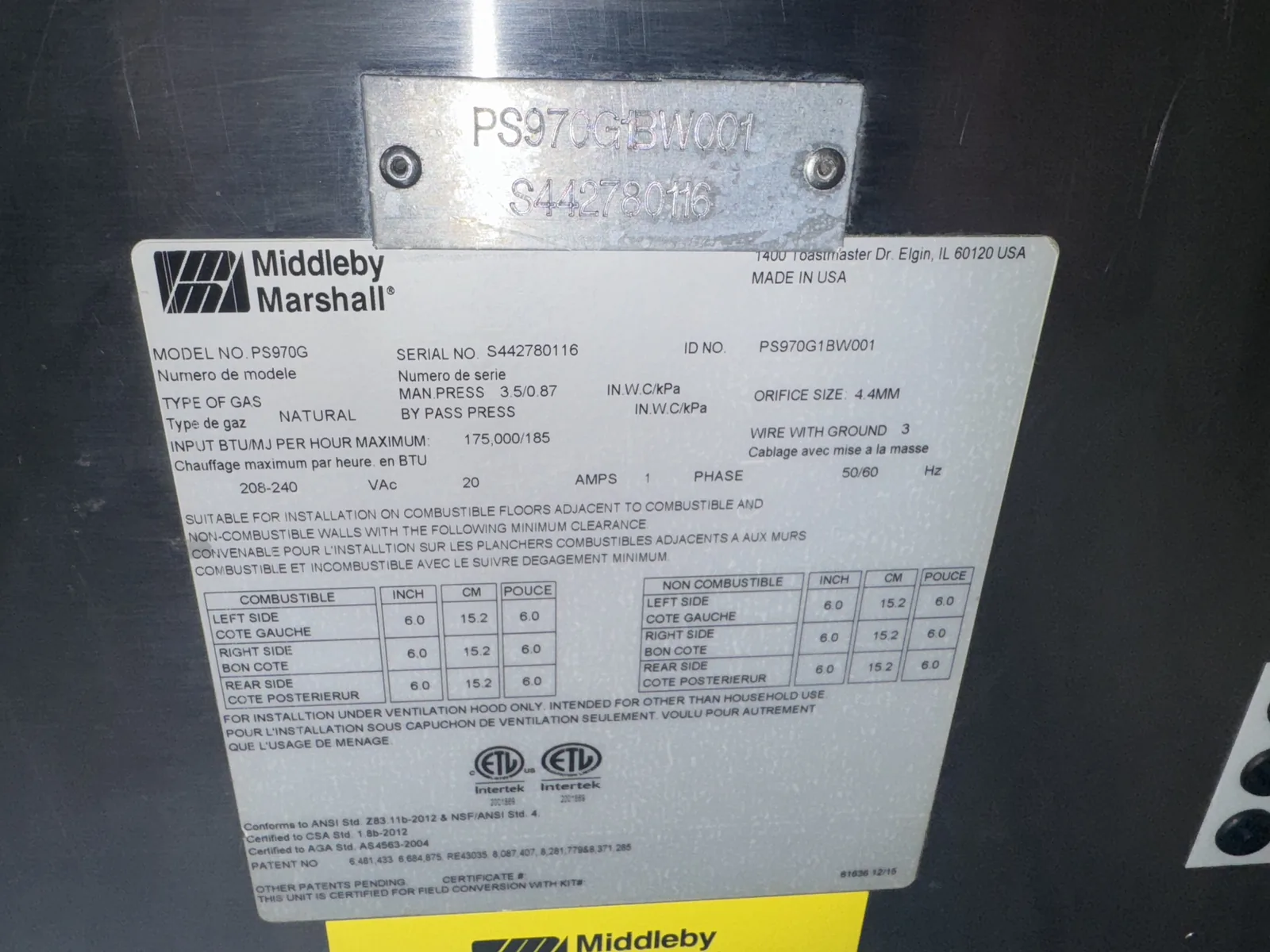 Middleby Marshall PS970g WoW Conveyor Pizza Ovens thumbnail 9