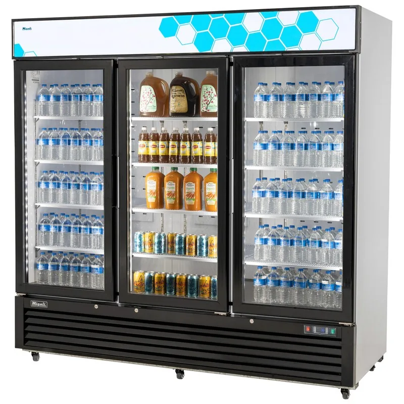 Migali Industries C-72RM-HC 72 cu/ft Glass Door Merchandiser Refrigerator
