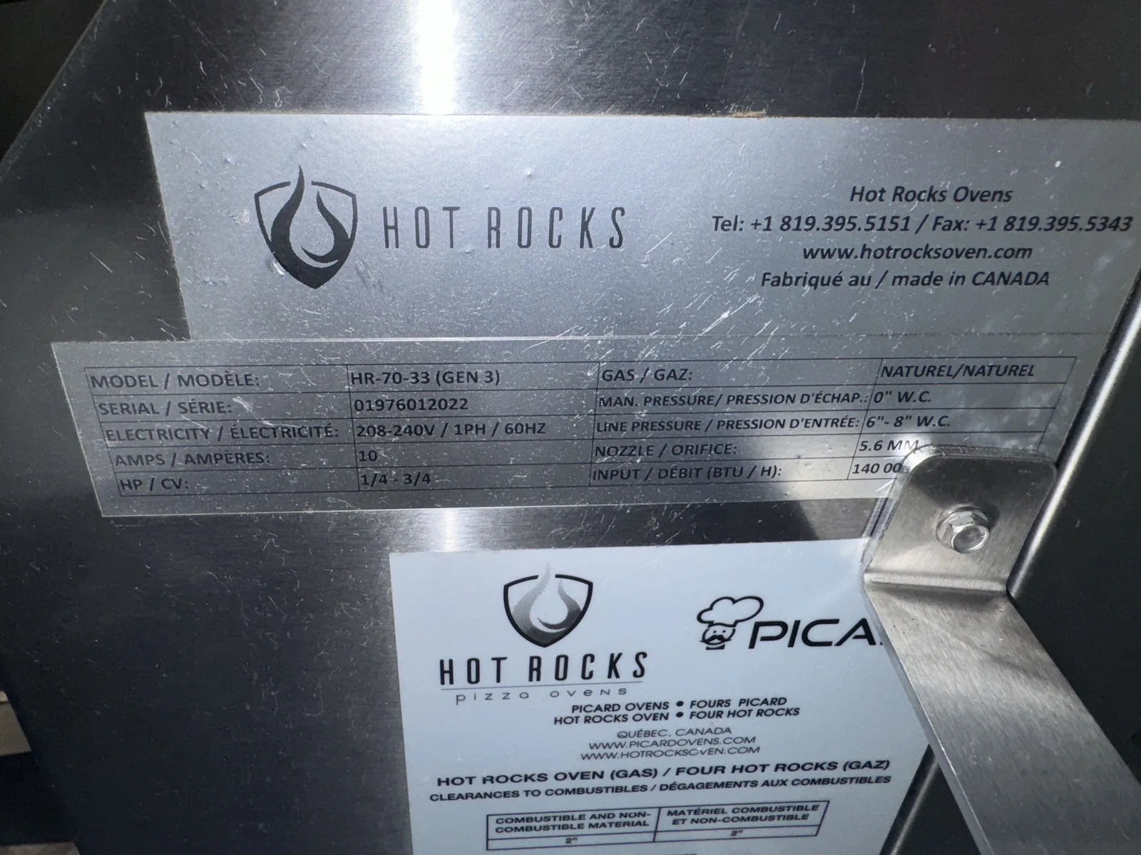 Picard Hot Rocks HR 70-33 Nat.Gas Conveyor Pizza Ovens thumbnail 8