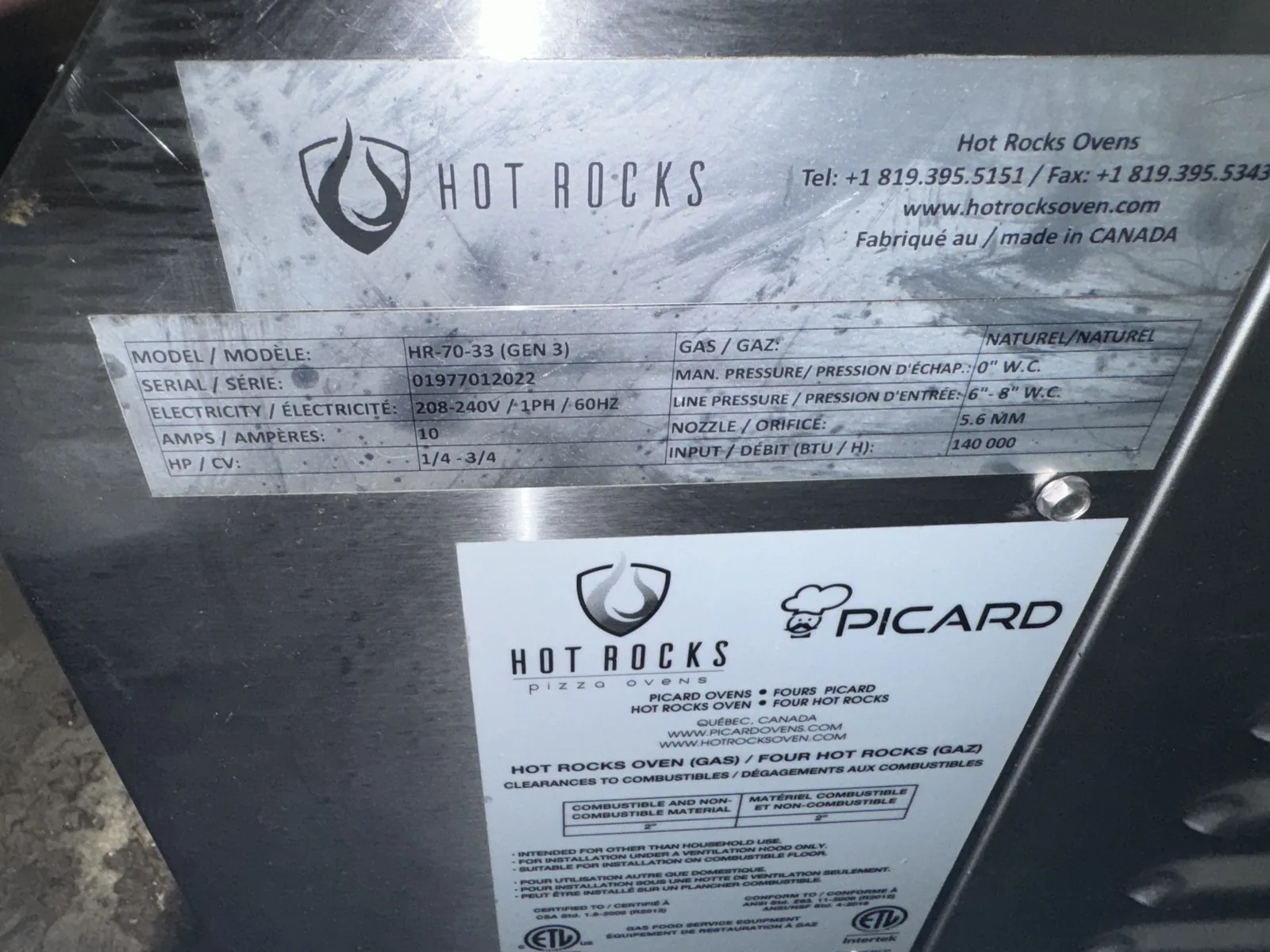 Picard Hot Rocks HR 70-33 Nat.Gas Conveyor Pizza Ovens thumbnail 9