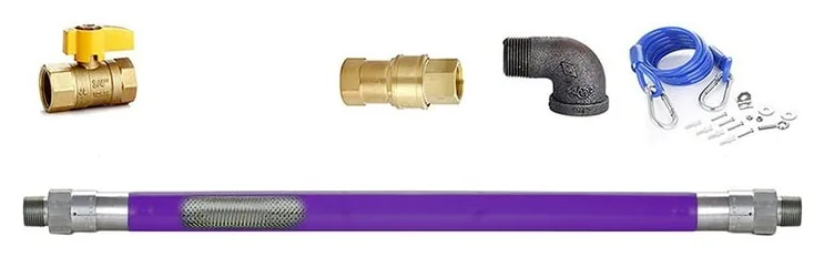 Sapphire Manufacturing TGH-7548QD Quick Disconnect Gas Hose Kit — 3/4″ Inside Diameter, 48″ Long