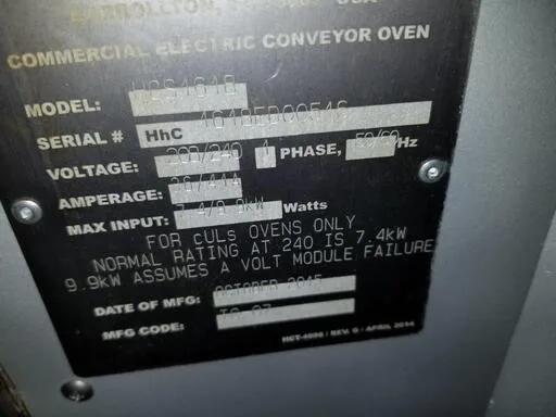 Turbochef HHC 1618 Ventless Electric Conveyor Pizza Oven thumbnail 9